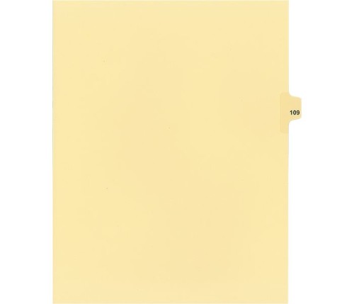 Legal Numeric Index Dividers - #109 - Letter Size 11" - Buff - 25 / Pack - Legal Index Dividers - INDSN11-109