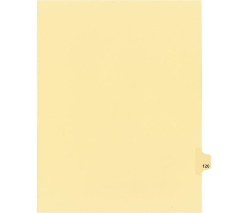 Legal Numeric Index Dividers - #120 - Letter Size 11" - Buff - 25 / Pack