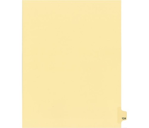 Legal Numeric Index Dividers - #124 - Letter Size 11" - Buff - 25 / Pack