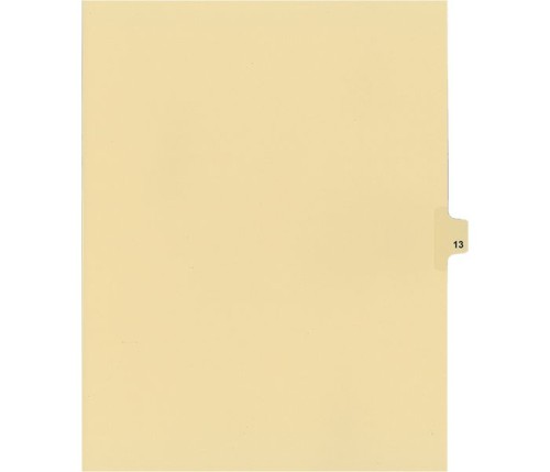 Legal Numeric Index Dividers - #13 - Letter Size 11" - Buff - 25 / Pack