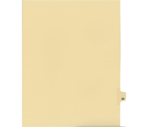 Legal Numeric Index Dividers - #20 - Letter Size 11" - Buff - 25 / Pack