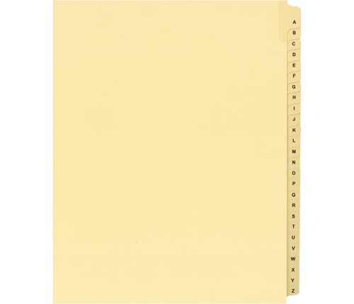 LEGAL INDEX,LETTER SIZE ,BUFF COLLATED SETS 25/PK, A-Z, 26TH CUT