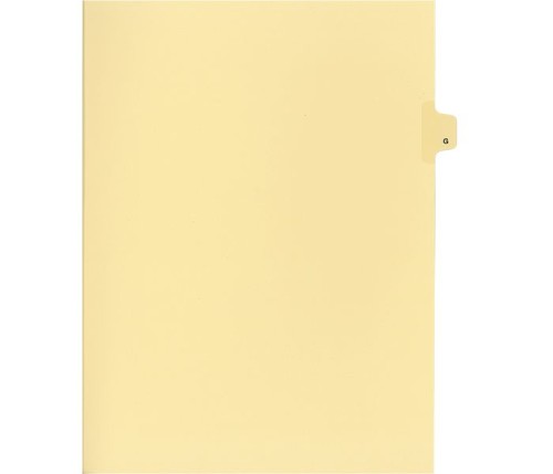 LEGAL ALPHA INDEX,LETTER SIZE 11",BUFF,25/PK #G - Legal Index Dividers - INDSA11G