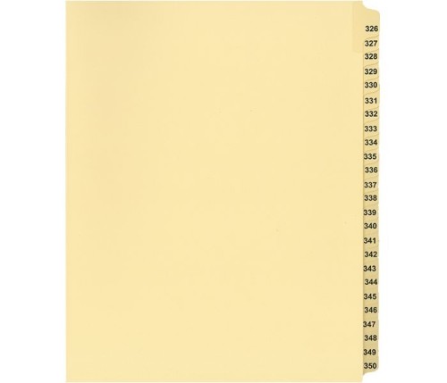 LEGAL INDEX,LETTER SIZE,BUFF COLLATED SETS 25/PK, #326-350