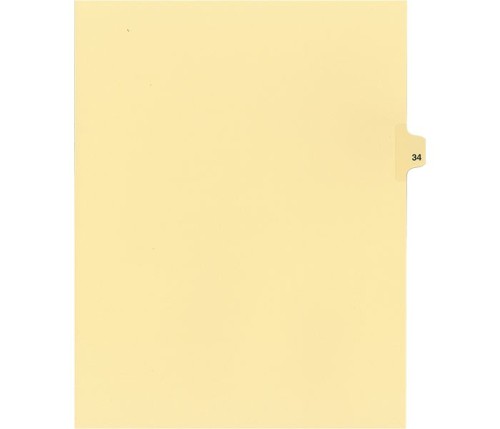 Legal Numeric Index Dividers - #34 - Letter Size 11" - Buff - 25 / Pack