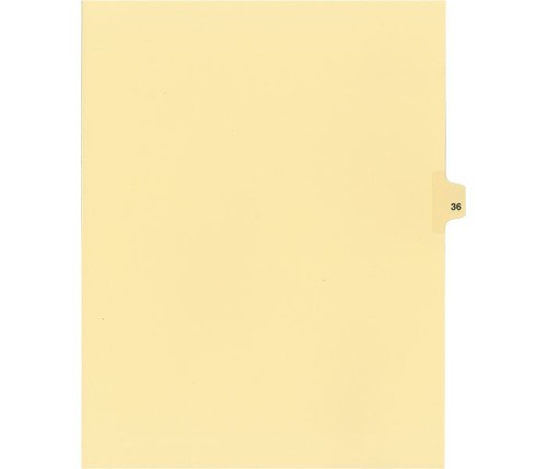 Legal Numeric Index Dividers - #36 - Letter Size 11" - Buff - 25 / Pack