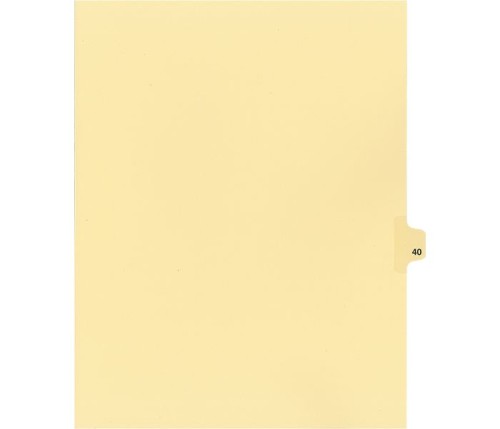 Legal Numeric Index Dividers - #40 - Letter Size 11" - Buff - 25 / Pack