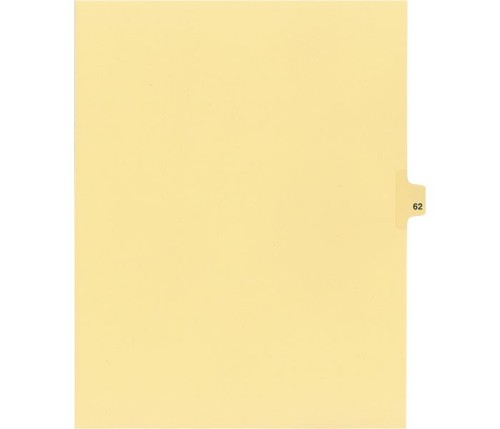 Legal Numeric Index Dividers - #62 - Letter Size 11" - Buff - 25 / Pack