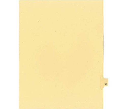 Legal Numeric Index Dividers - #70 - Letter Size 11" - Buff - 25 / Pack