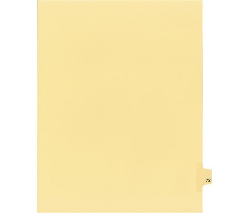 Legal Numeric Index Dividers - #72 - Letter Size 11" - Buff - 25 / Pack