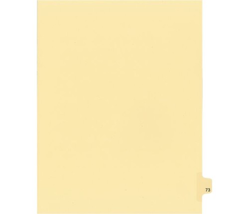 Legal Numeric Index Dividers - #73 - Letter Size 11" - Buff - 25 / Pack