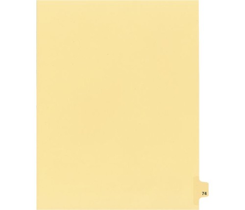 Legal Numeric Index Dividers - #74 - Letter Size 11" - Buff - 25 / Pack