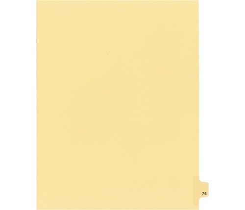 Legal Numeric Index Dividers - #74 - Letter Size 11" - Buff - 25 / Pack - Legal Index Dividers - INDSN11-74