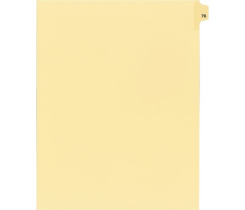 Legal Numeric Index Dividers - #76 - Letter Size 11" - Buff - 25 / Pack - Legal Index Dividers - INDSN11-76