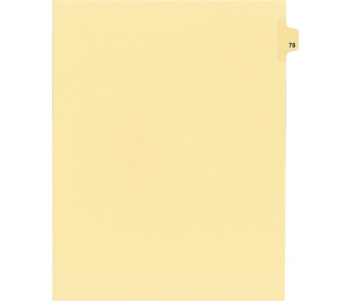 Legal Numeric Index Dividers - #78 - Letter Size 11" - Buff - 25 / Pack