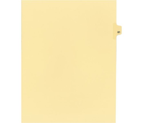 Legal Numeric Index Dividers - #81 - Letter Size 11" - Buff - 25 / Pack - Legal Index Dividers - INDSN11-81