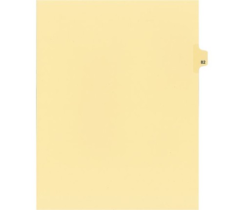 Legal Numeric Index Dividers - #82 - Letter Size 11" - Buff - 25 / Pack - Legal Index Dividers - INDSN11-82