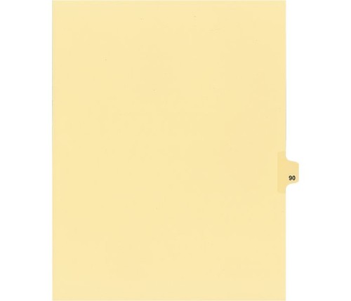 Legal Numeric Index Dividers - #90 - Letter Size 11" - Buff - 25 / Pack - Legal Index Dividers - INDSN11-90