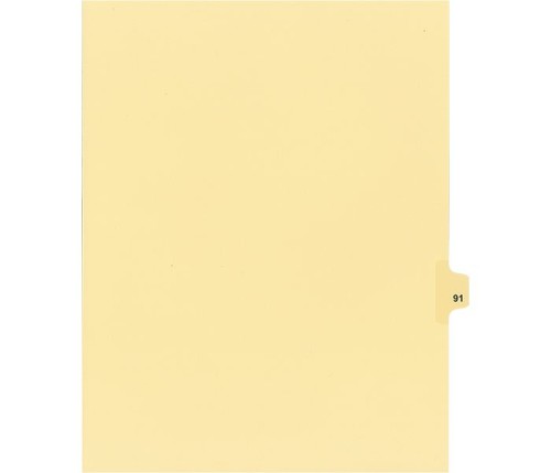 Legal Numeric Index Dividers - #91 - Letter Size 11" - Buff - 25 / Pack