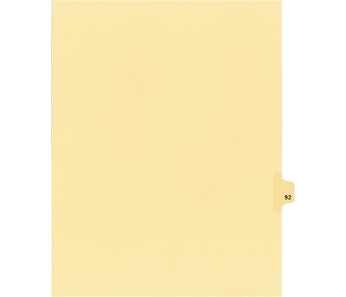 Legal Numeric Index Dividers - #92 - Letter Size 11" - Buff - 25 / Pack