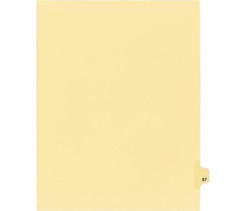 Legal Numeric Index Dividers - #97 - Letter Size 11" - Buff - 25 / Pack