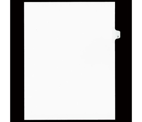 Legal Numeric Index Dividers - #7 - Letter Size 11" - White - 25 / Pack