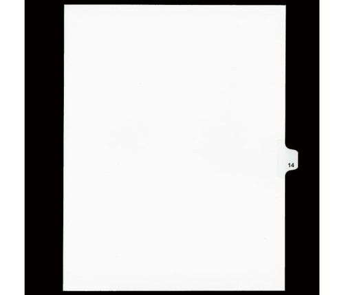 Legal Numeric Index Dividers - #14 - Letter Size 11" - White - 25 / Pack