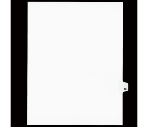 Legal Numeric Index Dividers - #18 - Letter Size 11" - White - 25 / Pack - Legal Supplies - INDWSN11-18