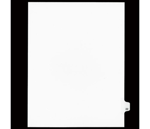 Legal Numeric Index Dividers - #22 - Letter Size 11" - White - 25 / Pack