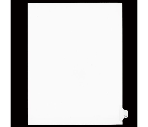 Legal Numeric Index Dividers - #24 - Letter Size 11" - White - 25 / Pack