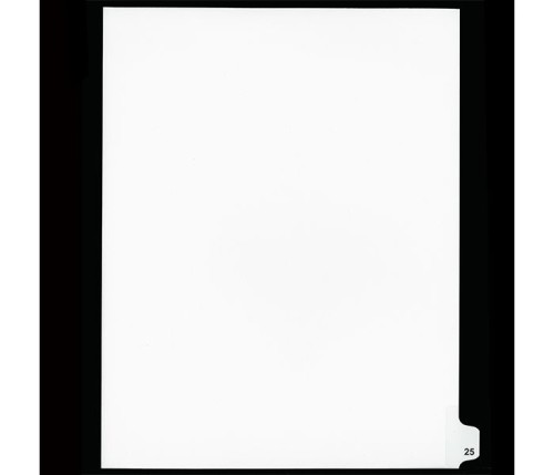 Legal Numeric Index Dividers - #25 - Letter Size 11" - White - 25 / Pack