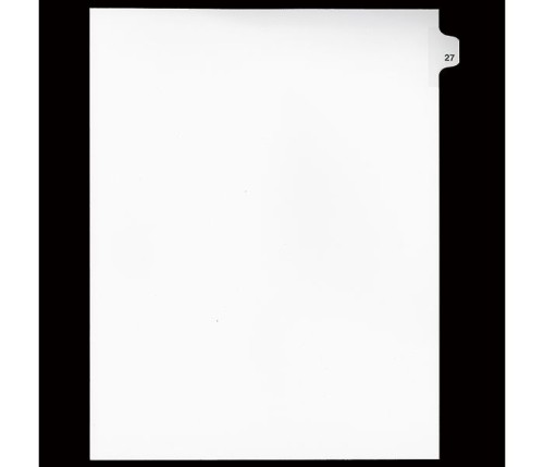 Legal Numeric Index Dividers - #27 - Letter Size 11" - White - 25 / Pack