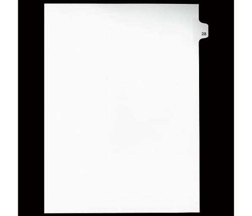 Legal Numeric Index Dividers - #28 - Letter Size 11" - White - 25 / Pack