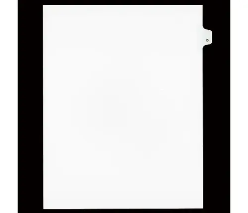 Legal Alpha Index, Letter Size 11", White, #D - 25/Pk