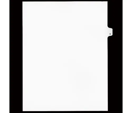 LEGAL ALPHA INDEX,LETTER SIZE 11",WHITE,25/PK #G