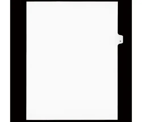 LEGAL ALPHA INDEX,LETTER SIZE 11",WHITE,25/PK #H