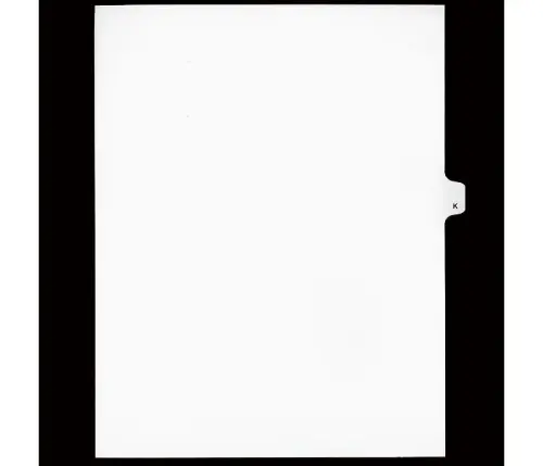 LEGAL ALPHA INDEX,LETTER SIZE 11",WHITE,25/PK #K