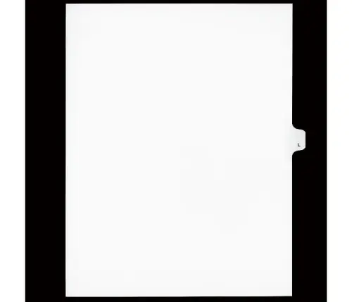 LEGAL ALPHA INDEX,LETTER SIZE 11",WHITE,25/PK #L