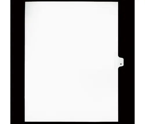 LEGAL ALPHA INDEX,LETTER SIZE 11",WHITE,25/PK #M