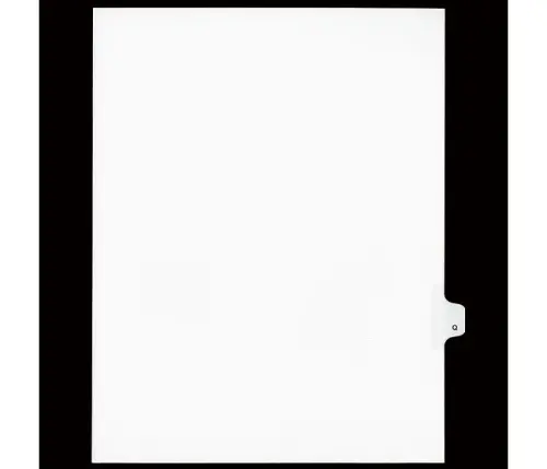 LEGAL ALPHA INDEX,LETTER SIZE 11",WHITE,25/PK #Q