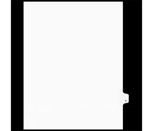 LEGAL ALPHA INDEX,LETTER SIZE 11",WHITE,25/PK #S