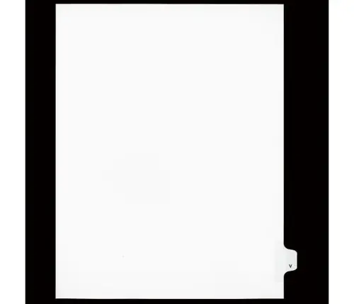 LEGAL ALPHA INDEX,LETTER SIZE 11",WHITE,25/PK #V