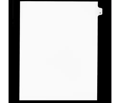 Legal Alpha Index, Letter Size 11", White, #B - 25 / Pack
