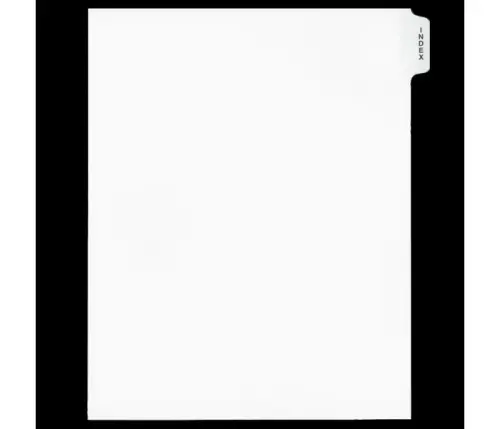 Legal Alpha Index, Letter Size 11", White, "Index" – 25 / Pack