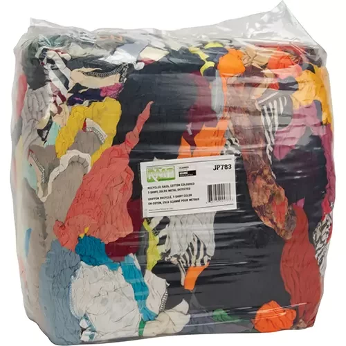 Recycled Material Wiping Rags, Cotton, Mix Colours, 25 lbs. - Rags - JP783