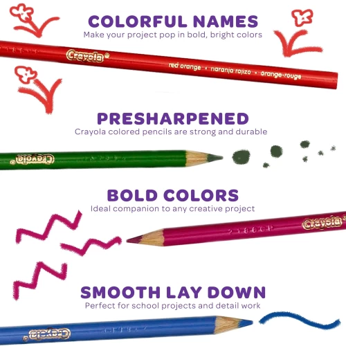 Crayola Coloured Pencils Classpack - 462 Colored Pencils Per Box - 14 Assorted Colours - Coloured Pencils - CYO687509