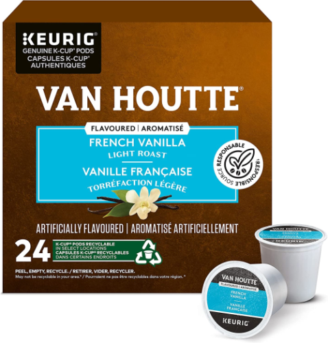 Van Houtte French Vanilla Coffee K-Cups - 24 / Box - Single Serve Pods - VNH4053917