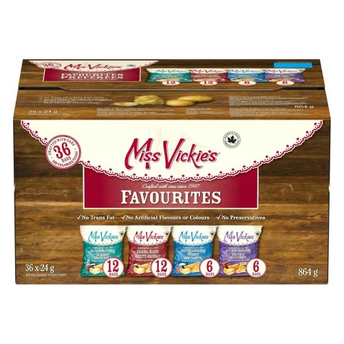 Miss Vickie's Potato Chips Variety Pack, 36 x 24 g front of box