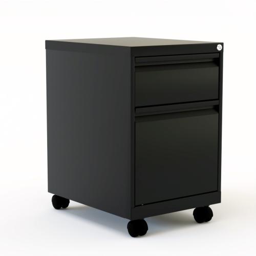 Offices To Go MVLPed - Box-File Mobile Pedestal - 2-Drawer - 15" x 19.6" x 24.1" - 2 x Drawer(s) for File, Box - Key Lock, Recessed Handle, Pull Handle, Ball-bearing Suspension, Mobility - Black