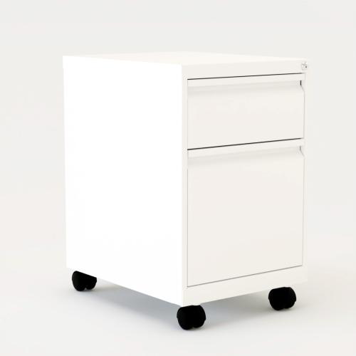 Offices To Go MVLPed - Box-File Mobile Pedestal - 2-Drawer - 15" x 19.6" x 24.1" - 2 x Drawer(s) for File, Box - Key Lock, Recessed Handle, Pull Handle, Ball-bearing Suspension, Mobility - Designer White